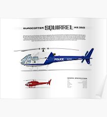 Eurocopter AS.350 Squirrel Helicopter (A-Star, Ecureuil) Poster