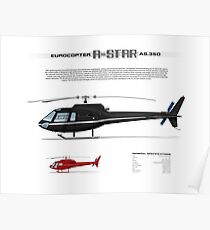 Eurocopter AS.350 A-Star Helicopter (Squirrel, Ecureuil) Poster