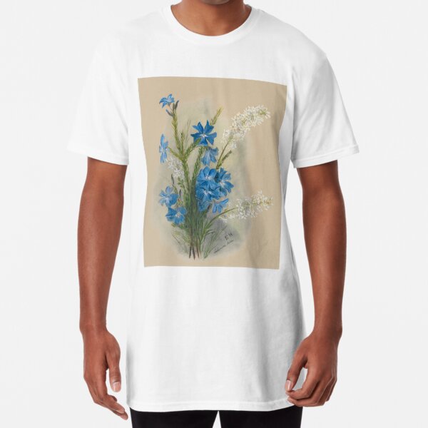 Western Australia wild flower Blue Leschenaultia - Lechenaultia Biloba State Library of Western Australia Long T-Shirt