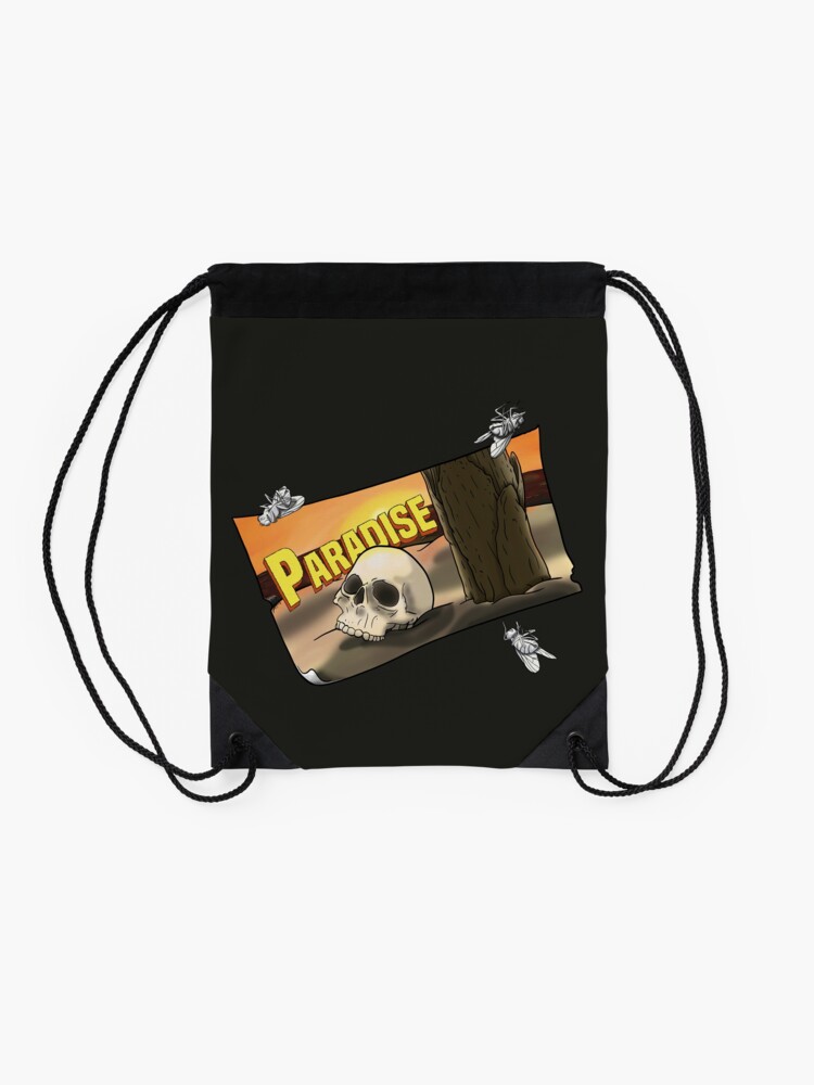 Alternate view of Porcelain Flies Drawstring Bag