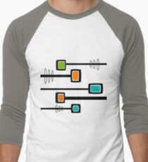 Camiseta ¾ estilo béisbol Resumen moderno de mediados de siglo