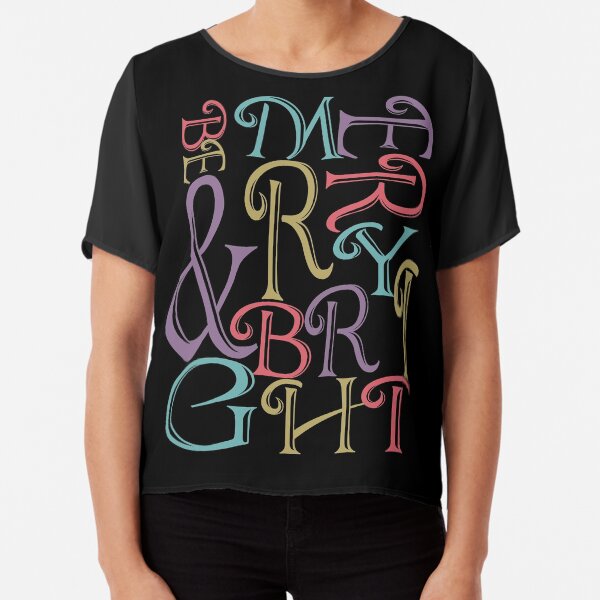 Be Merry and Bright Typography Chiffon Top