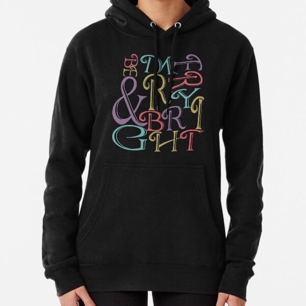 Be Merry and Bright Typography Pullover Hoodie