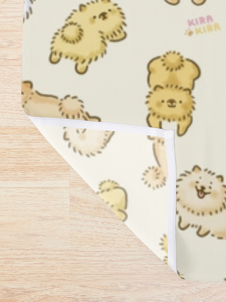 Alternate view of Pom Life! Kawaii Pomeranian Doodle Shower Curtain