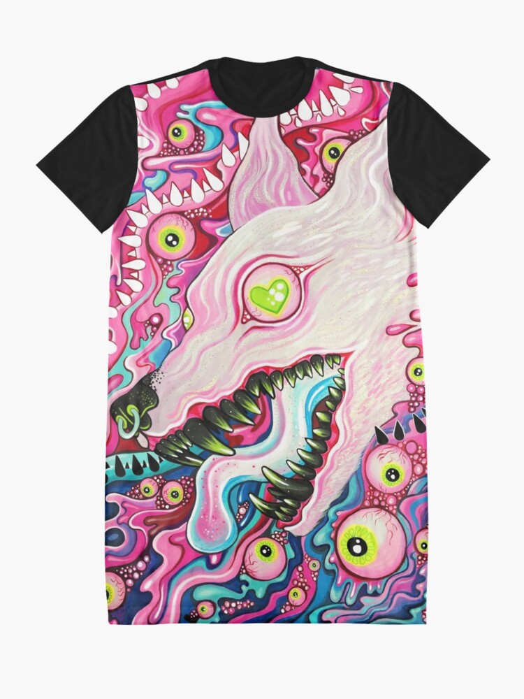 Alternate view of Glitterwolf Acrylic Painting Graphic T-Shirt Dress
