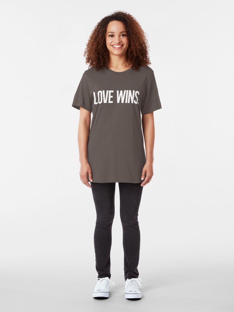 Alternate view of LOVE WINS. Slim Fit T-Shirt