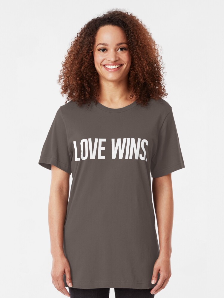 Alternate view of LOVE WINS. Slim Fit T-Shirt