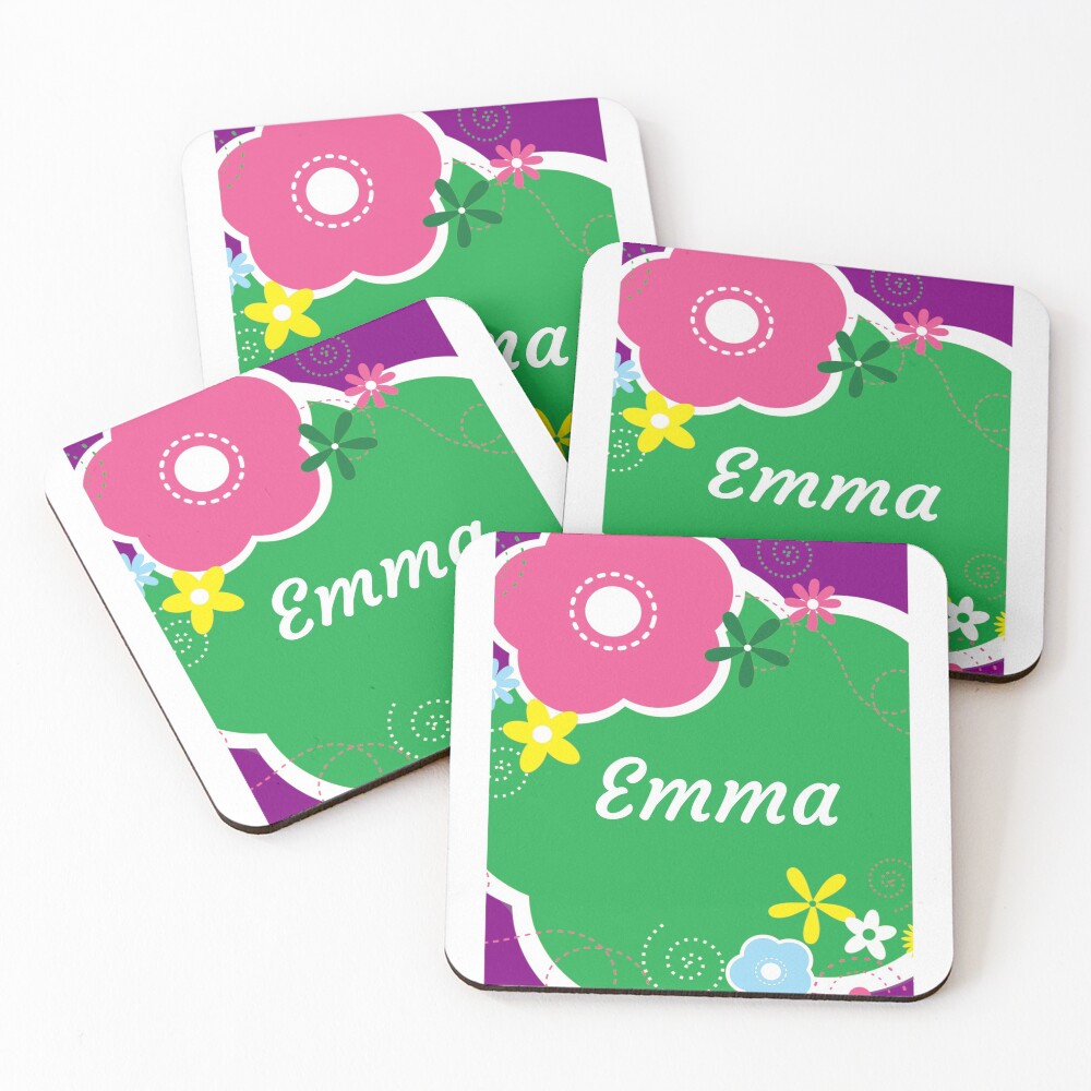 "Emma Personalized Gifts for Girls and Women" Coasters (Set of 4) by