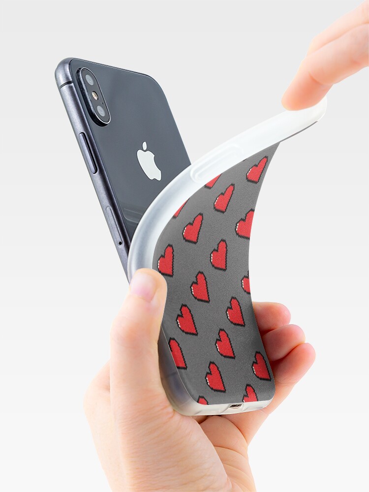 Alternate view of Digital Hearts Pattern iPhone Case & Cover