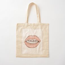 Lips braces Cotton Tote Bag