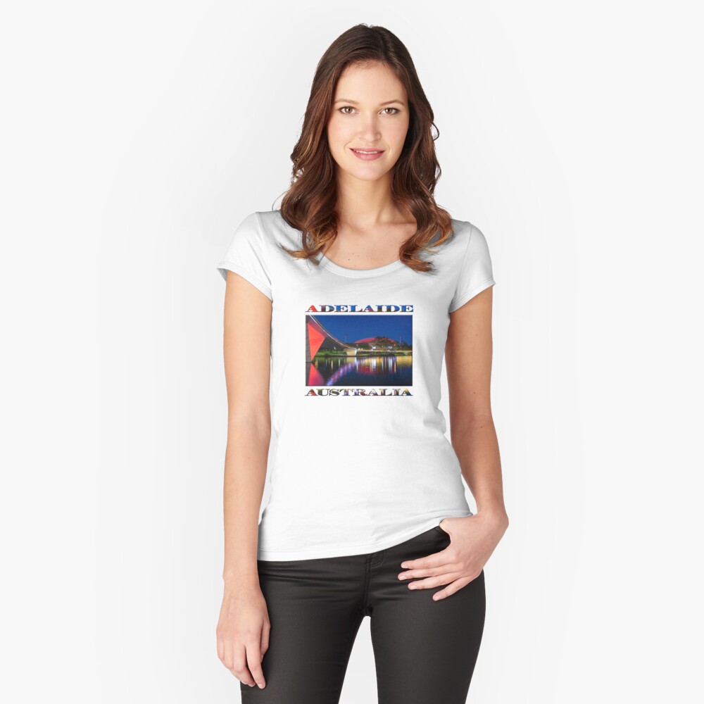 Adelaide Oval Elegance (poster on white) Fitted Scoop T-Shirt