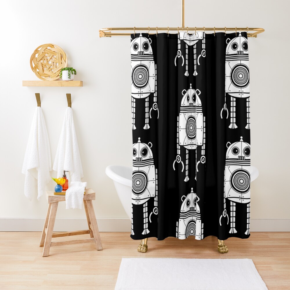Big Robot 1.0 Shower Curtain