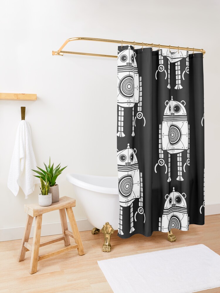 Alternate view of Big Robot 1.0 Shower Curtain