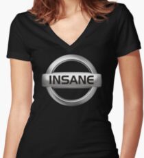 Insane Nissan Abzeichen - JDM Decal Shirt mit V-Ausschnitt