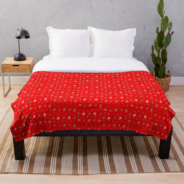 Bronze and Blue Stars Throw Blanket