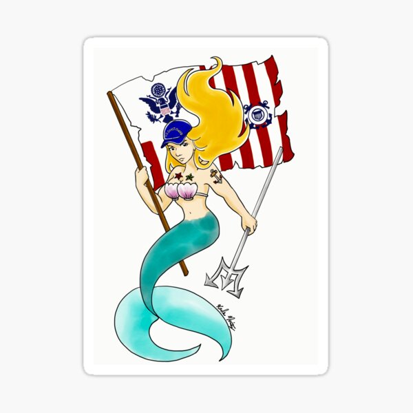 Coast Guard Mermaid Sticker