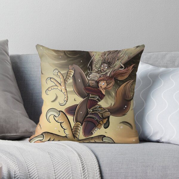 Skylar and the Harpie Throw Pillow
