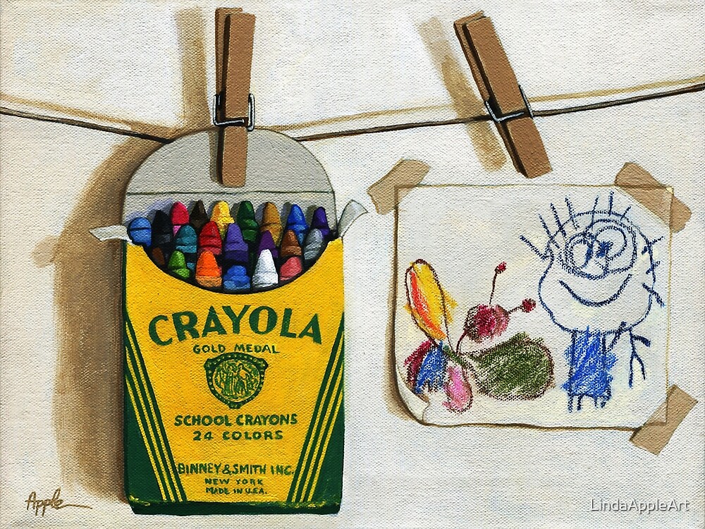 "Crayons oil painting Still Life" by LindaAppleArt Redbubble