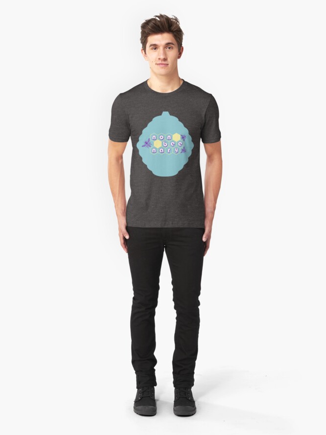 Alternate view of Non-beenary bee hive design Slim Fit T-Shirt