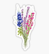 subtle bi pride flowers Sticker
