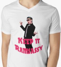 Keep It Ramsassy print Men's V-Neck T-Shirt