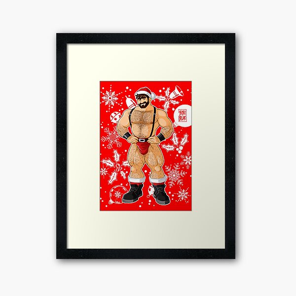 ADAM LIKES SANTA Framed Art Print