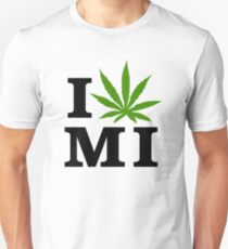 I Love Michigan Marijuana Cannabis Weed Unisex T-Shirt