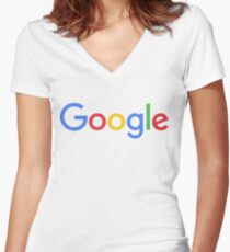 New Google Logo Women's Fitted V-Neck T-Shirt