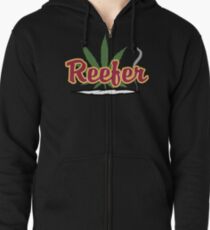 Reefer Marijuana Cannabis Weed Zipped Hoodie