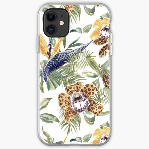 Jungle Animal Print Orchids iPhone Soft Case