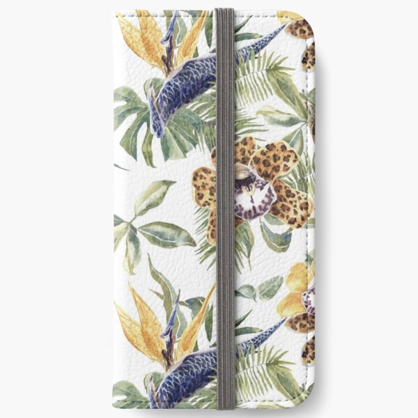 Jungle Animal Print Orchids iPhone Wallet