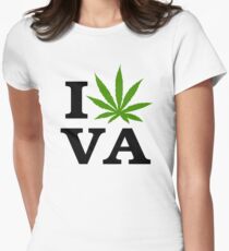 I Love Virginia Marijuana Cannabis Weed Women's Fitted T-Shirt