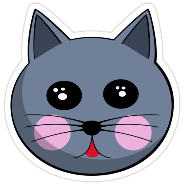  Cartoon Cat  Face Stickers by mdkgraphics Redbubble