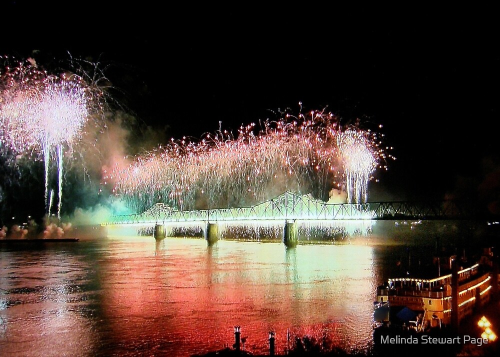 ""Fireworks Over Louisville Ky. On The Ohio River"" by Melinda Stewart