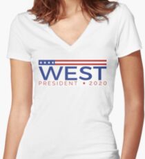 West for President Women's Fitted V-Neck T-Shirt