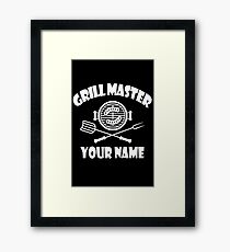 Personalized name grill master geek funny nerd Framed Print