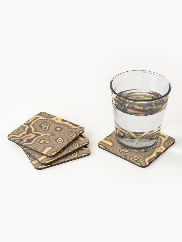 Alternate view of Teal Outlines Coasters (Set of 4)