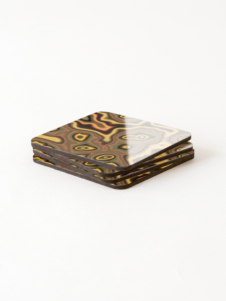 Alternate view of Teal Outlines Coasters (Set of 4)
