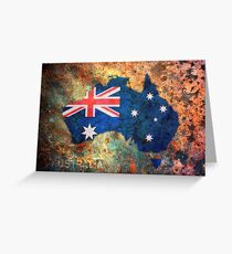 Australia Flag Map Greeting Card