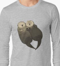 Loutres significatives - Loutres se tenant par la main T-shirt manches longues