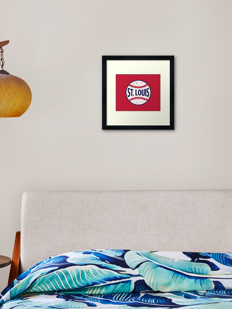 St Louis Cardinals Faded Baseball Red Framed Art Print