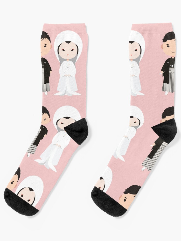 Japanese Traditional Wedding Couple Socks By Clgtart Redbubble
