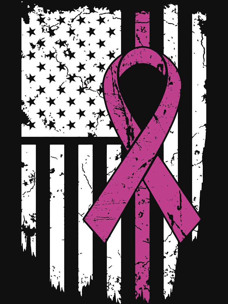 "Breast Cancer Awareness American Distressed Flag" Tshirt by