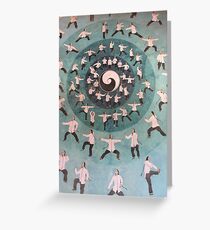 Painting of tai chi at Quanpu Hall, Chen Village, China Greeting Card