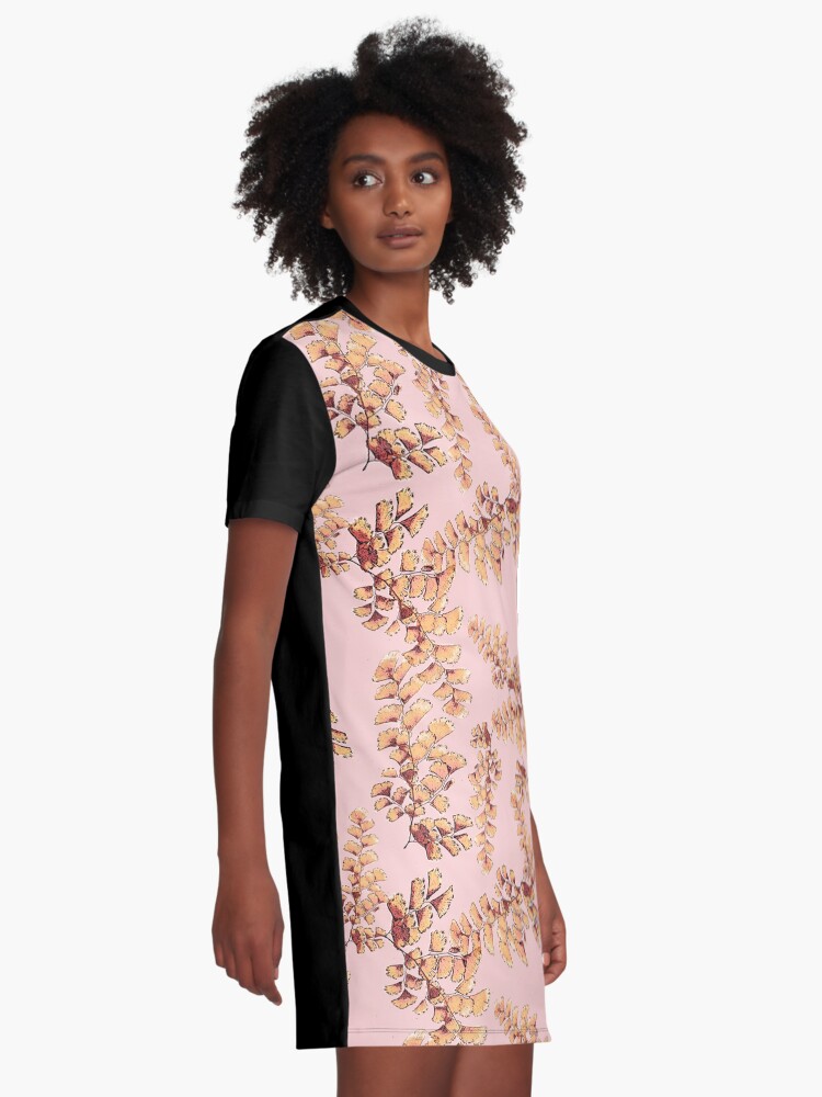 Alternative Ansicht von Goldene Blätter Muster T-Shirt Kleid