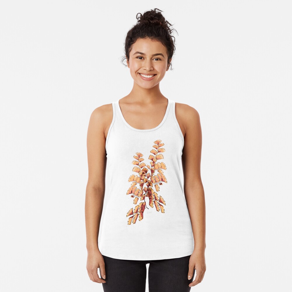 Goldene Blätter Muster Racerback Tank Top