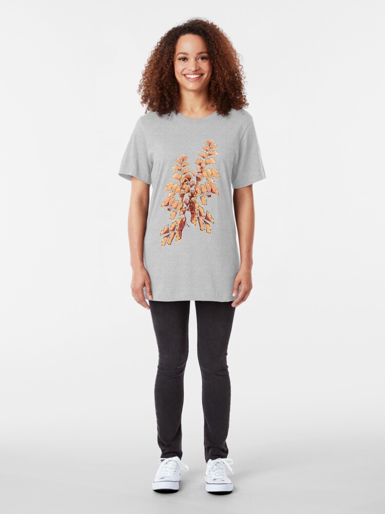 Alternative Ansicht von Goldene Blätter Muster Slim Fit T-Shirt
