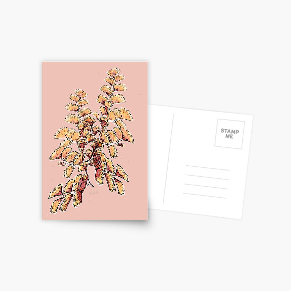 Goldene Blätter Muster Postkarte