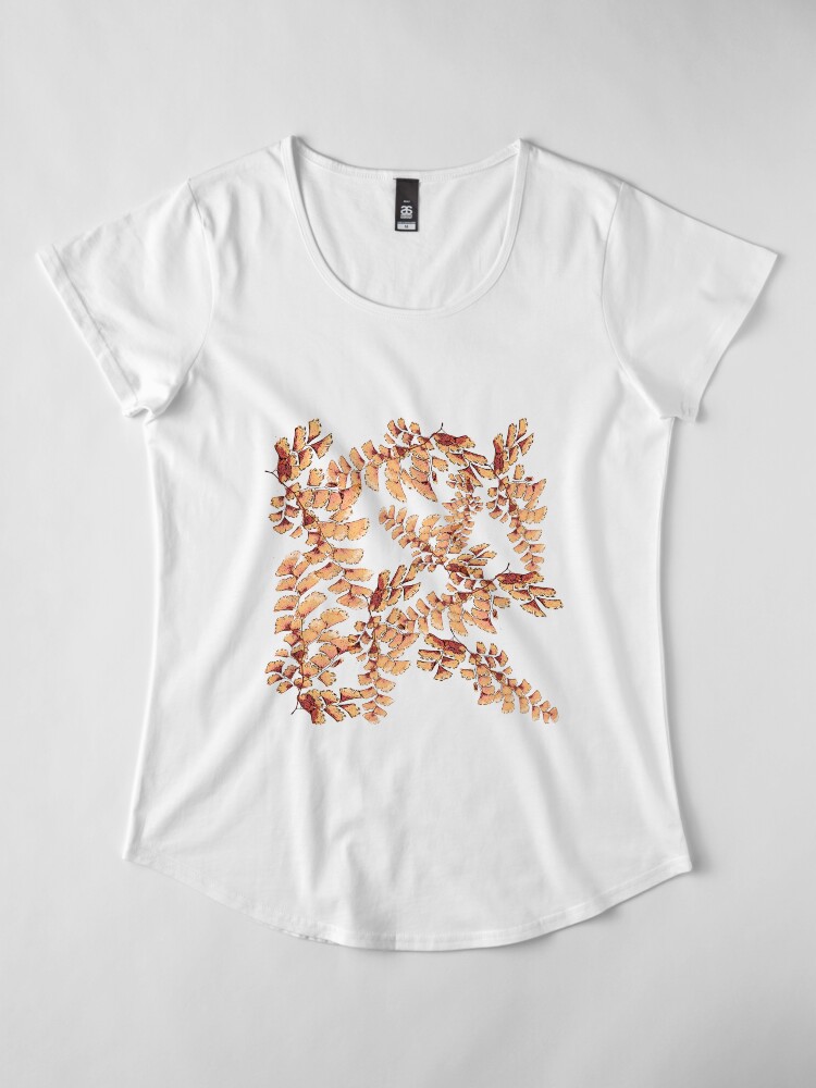 Alternative Ansicht von Goldene Blätter Muster Premium Rundhals-Shirt