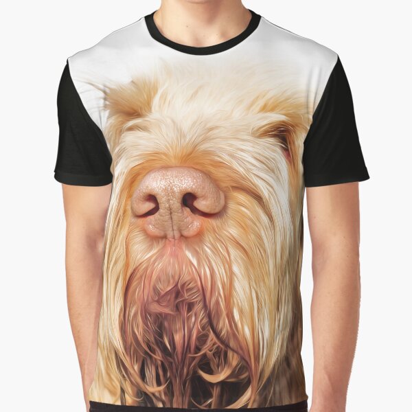 Orange and White Italian Spinone Dog Head Shot Graphic T-Shirt